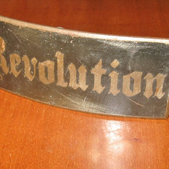 Fosterweld Revolution Belt Buckle Brushed Nickel Punk Style - Picture 9 of 10